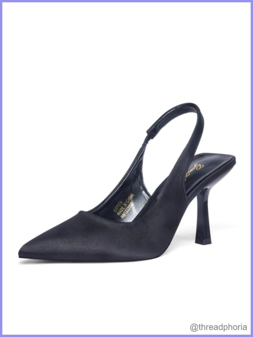 GENSHUO Slingback Kitten Heel Pointed Toe Stiletto Pumps Slip On